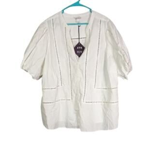 Ava & Viv Cream Eyelet Top